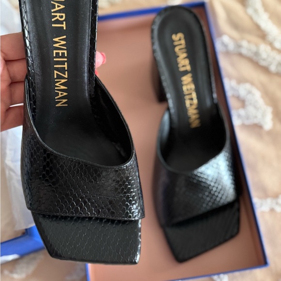 Stuart Weitzman Tia 85 lizard-effect leather sandals 8,5 - Picture 3 of 5